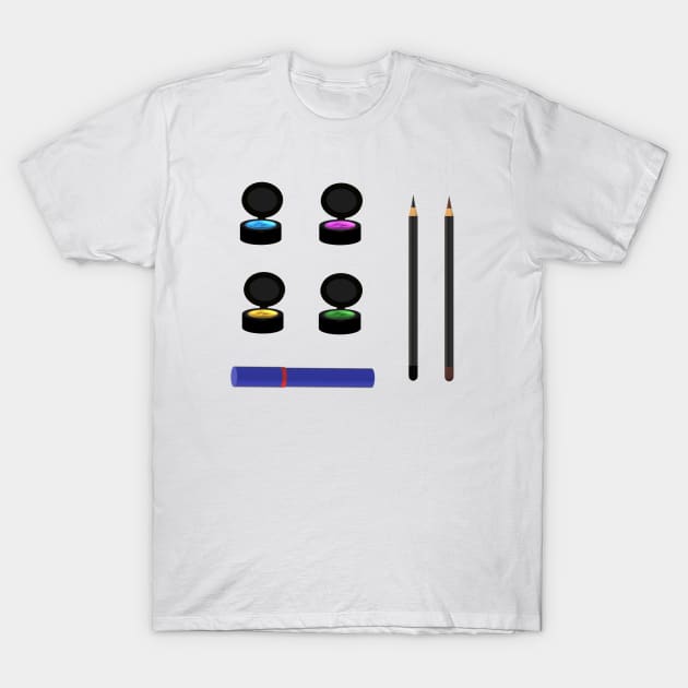 Eye Makeup Set (White) T-Shirt by Art By LM Designs 